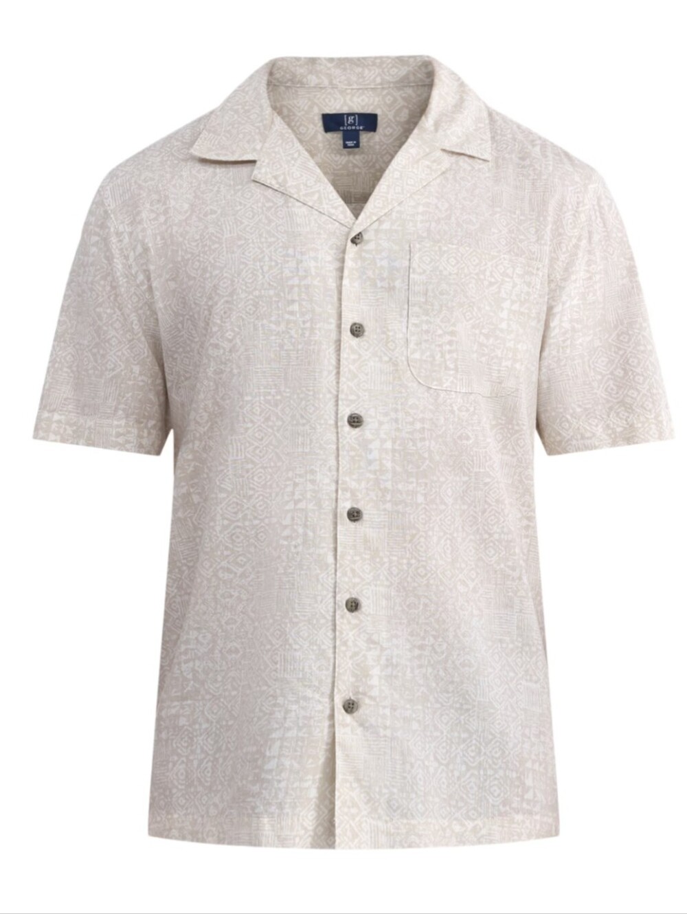 Men's 3XL short sleeve, open collared shirt
